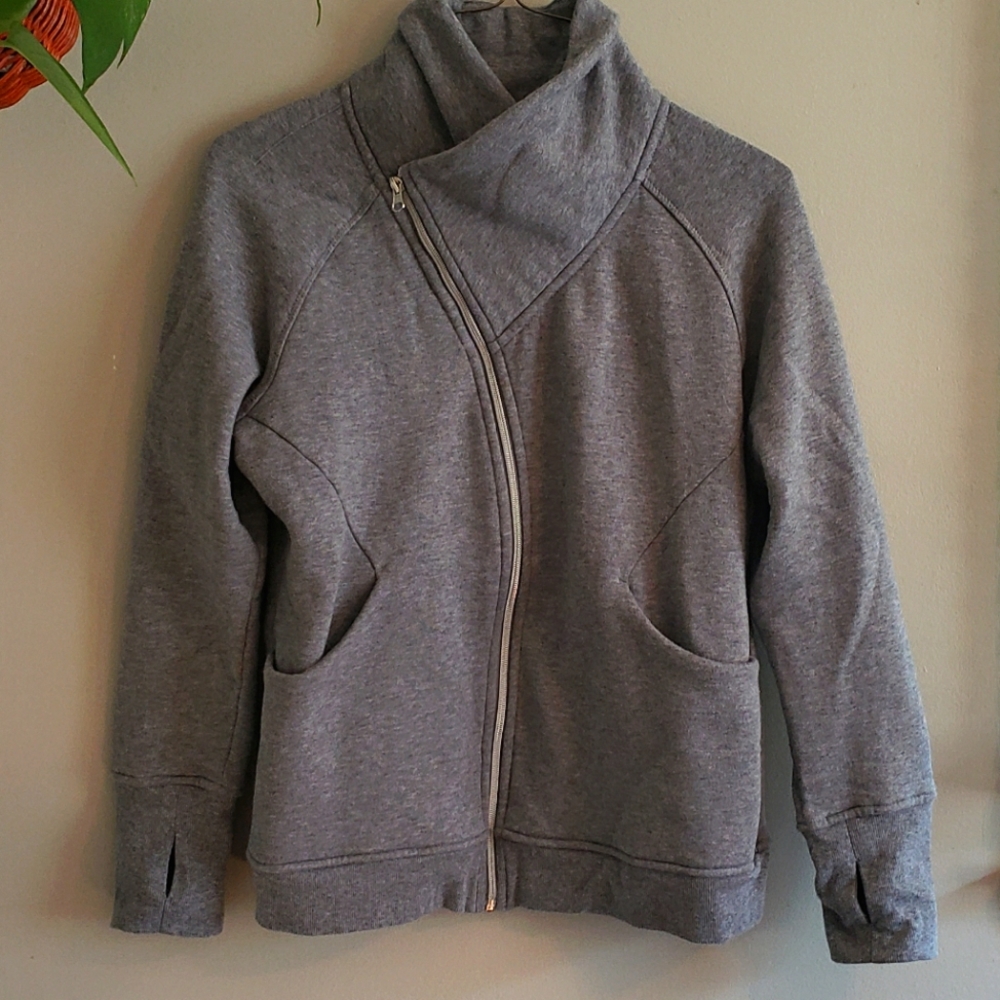 Asymmetrical Gray Zip-Up
